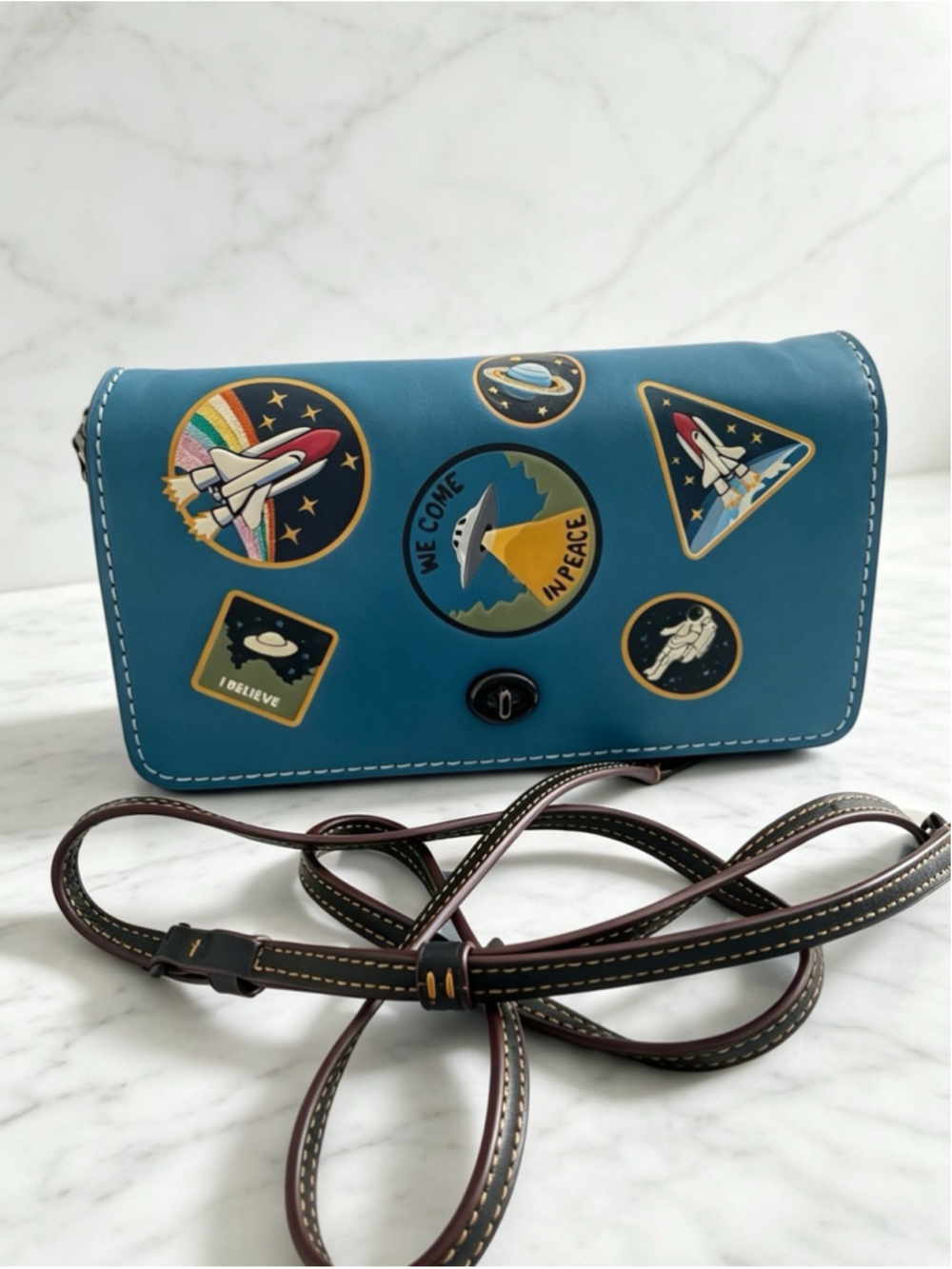 Coach 1941 x NASA Dinky Crossbody Bag Glovetanned Leather Rare